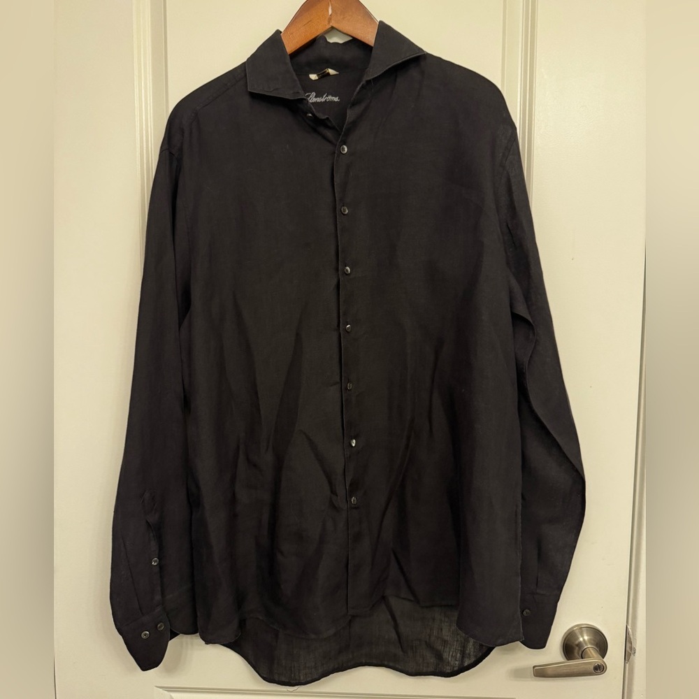 Men's Black Button-Up Shirt Jacket